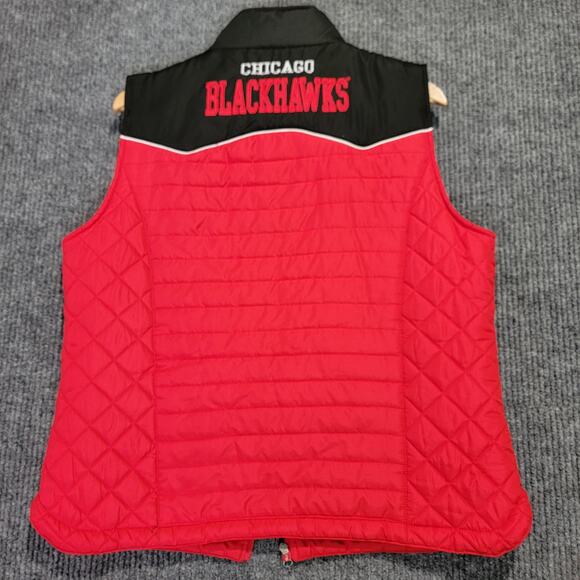 Chicago Blackhawks NHL Red Quilted Puffer Vest Mens XL Carl Banks - Picture 6 of 7